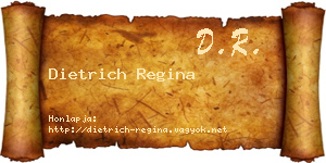 Dietrich Regina névjegykártya